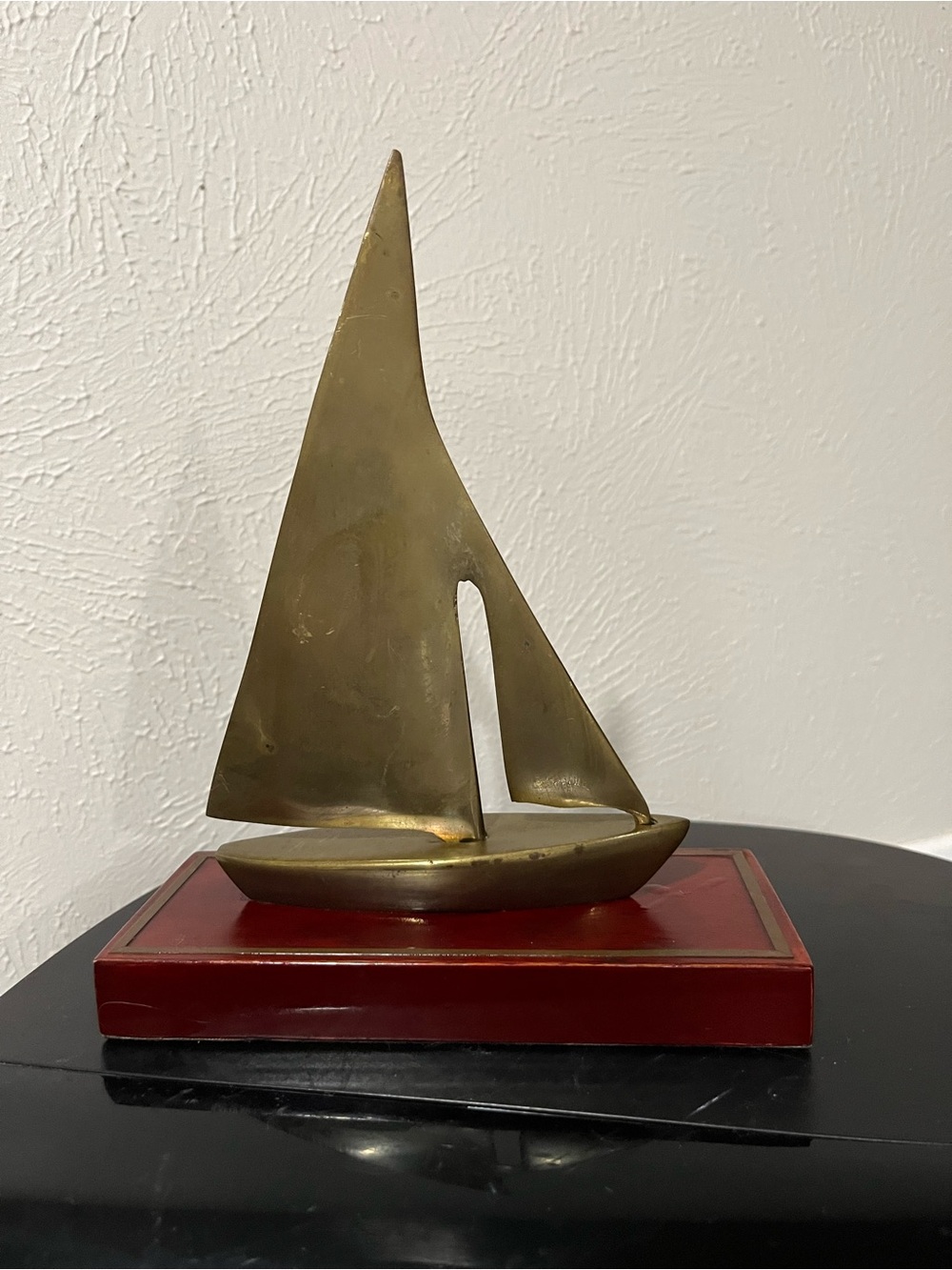 Brass Sailboat Table Sculpture in Gold Finish
